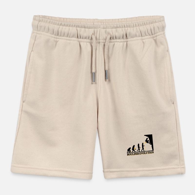 Boulder Evolution climbing mountaineering spell Kids Organic Sweat Shorts by Stanley/Stella