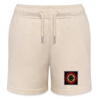 Abstract reggae design in retro colors - Kids Organic Sweat Shorts by Stanley/Stella - soft Ecru - Front
