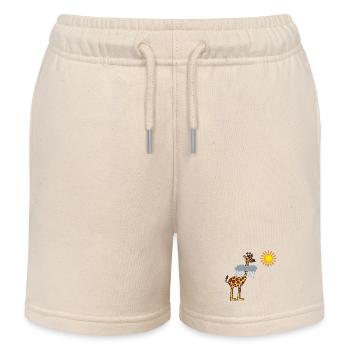 Giraffe und Sonne - Kinder Organic Joggingshorts Mini Bolter von Stanley/Stella - Natur - Vorne