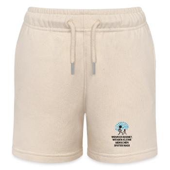 Lustig Witzig Statement Sprüche Regen Regentropfen - Kinder Organic Joggingshorts Mini Bolter von Stanley/Stella - Natur - Vorne