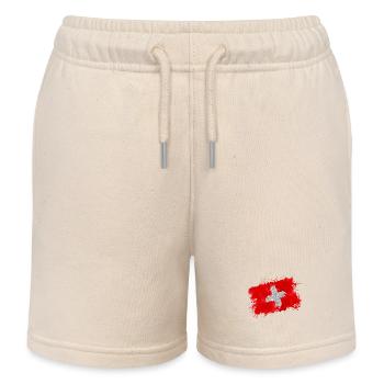 Schweiz Nati Flagge Fahne Fussballfan Mannschaft - Kinder Organic Joggingshorts Mini Bolter von Stanley/Stella - Natur - Vorne