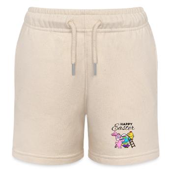 Frohe Ostern Osterfest Osterhase Osterküken Süß - Kinder Organic Joggingshorts Mini Bolter von Stanley/Stella - Natur - Vorne