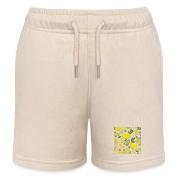 Zitronen-Design mit Frischeffekt - Kinder Organic Joggingshorts Mini Bolter von Stanley/Stella - Natur - Vorne