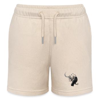 corbeau, croissant de lune, arbres, design gothique - Short de jogging enfant bio Stanley/Stella - écru doux - Devant