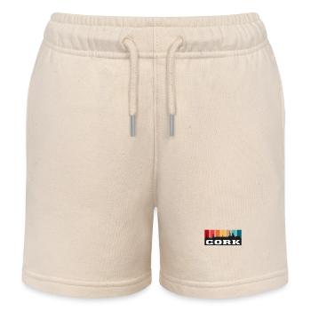 Cork Ireland Travel Souvenir Skyline Irish Flag - Kids Organic Sweat Shorts by Stanley/Stella - soft Ecru - Front
