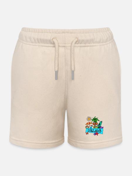 Urlaub Palmen Sommer Sonne Meer Strand Relaxen - Kinder Organic Joggingshorts Mini Bolter von Stanley/Stella - Natur