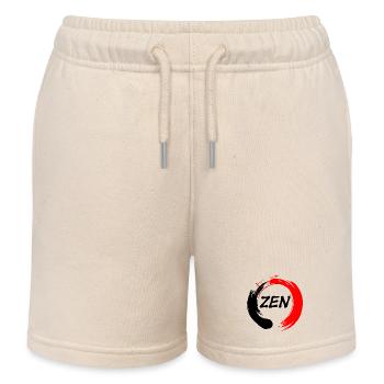 Zen écrit en enso zen cercle rouge et noir - Short de jogging enfant bio Stanley/Stella - écru doux - Devant