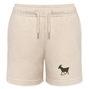 Chèvre GOAT olive - Short de jogging enfant bio Stanley/Stella - écru doux - Devant
