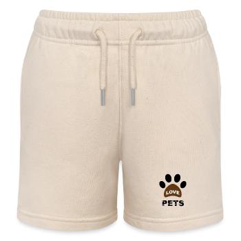 animaux de compagnie d’amour - J’aime les animaux de compagnie - Short de jogging enfant bio Stanley/Stella - écru doux - Devant