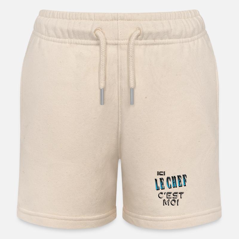 Ici le Chef C'est Moi Patron - Short de jogging enfant bio Stanley/Stella - écru doux