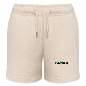Gamer Games Zocker Controller Game Console Player - Kids Organic Sweat Shorts by Stanley/Stella - soft Ecru - Front