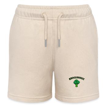 Funny Sayings Vegan Healthy - Kids Organic Sweat Shorts by Stanley/Stella - soft Ecru - Front