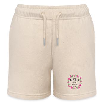 super AESH A.E.S.H. Merci pour cette année fleurs - Short de jogging enfant bio Stanley/Stella - écru doux - Devant