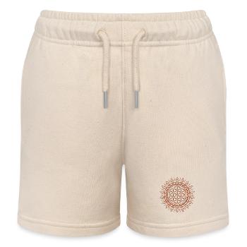Spirituelle Lebensblume für Yoga mit Leder Effect - Kinder Organic Joggingshorts Mini Bolter von Stanley/Stella - Natur - Vorne