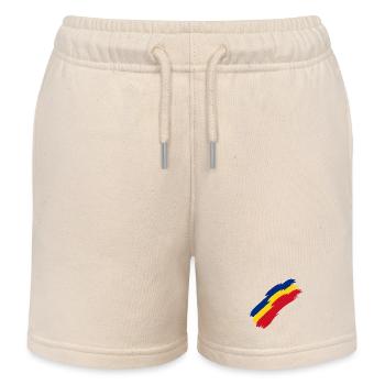 Rumänien Fahne Farben - Kinder Organic Joggingshorts Mini Bolter von Stanley/Stella - Natur - Vorne