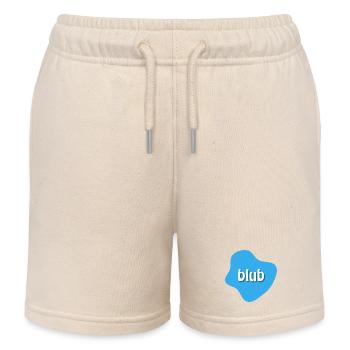 Text "blub" auf blauem Fleck, Klecks - Kinder Organic Joggingshorts Mini Bolter von Stanley/Stella - Natur - Vorne