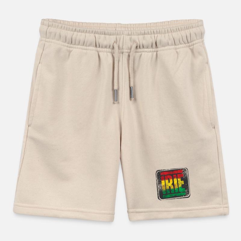 Authentic Rasta design with gradient Kids Organic Sweat Shorts by Stanley/Stella