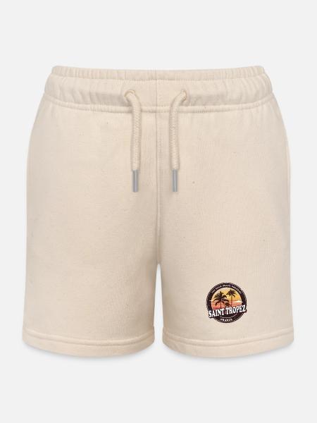 Saint Tropez Frankreich Vintage Beach Design - Kinder Organic Joggingshorts Mini Bolter von Stanley/Stella - Natur