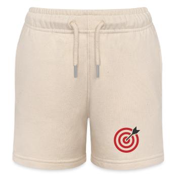 Bullseye Arrow Target - Kids Organic Sweat Shorts by Stanley/Stella - soft Ecru - Front