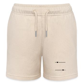 Linie Herz Schwarz - Kinder Organic Joggingshorts Mini Bolter von Stanley/Stella - Natur - Vorne