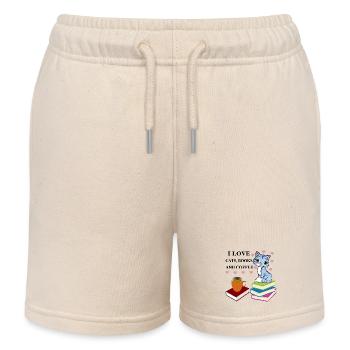 Bücher und Kaffee süße, schöne Lektüre - Kinder Organic Joggingshorts Mini Bolter von Stanley/Stella - Natur - Vorne