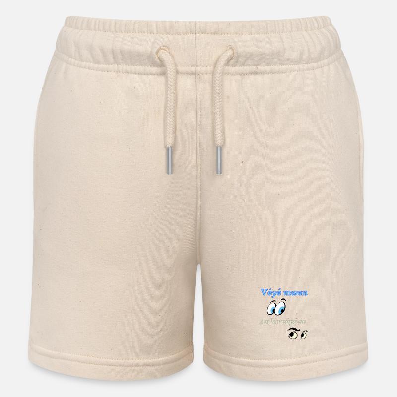 Véyé mwen an ka véyé-w - Short de jogging enfant bio Stanley/Stella - écru doux