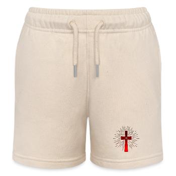 Christliches Kreuz - Christlicher Glaube - KIRCHE - Kinder Organic Joggingshorts Mini Bolter von Stanley/Stella - Natur - Vorne
