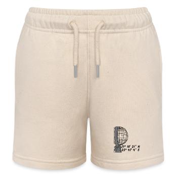 The globe at the North Cape for bright T-shirts - Kids Organic Sweat Shorts by Stanley/Stella - soft Ecru - Front