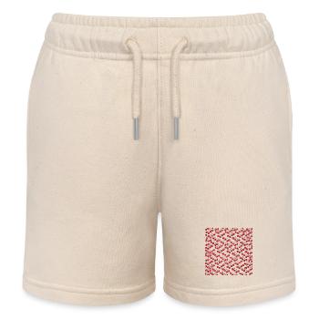 60er Look, Kirschenmuster, Rockabilly kleidung - Kinder Organic Joggingshorts Mini Bolter von Stanley/Stella - Natur - Vorne