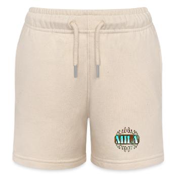 Cadeaux du jour du nom pour Mila - Fille - Short de jogging enfant bio Stanley/Stella - écru doux - Devant