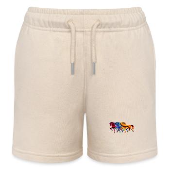 Cool Galopp Islandpferde Pferdeliebe Pferde - Kinder Organic Joggingshorts Mini Bolter von Stanley/Stella - Natur - Vorne