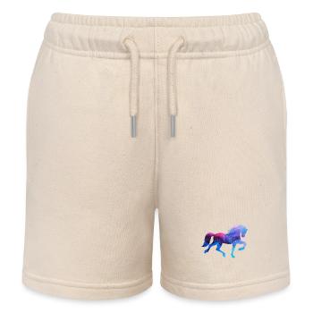 Cool Islandpferde Pferdeliebe Pferde Galopp - Kinder Organic Joggingshorts Mini Bolter von Stanley/Stella - Natur - Vorne
