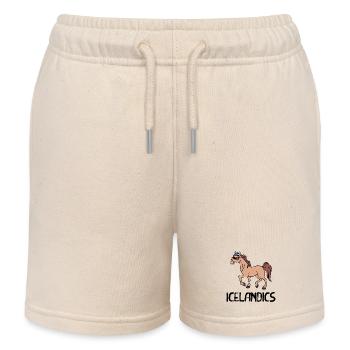 Fohlen Pferde Islandpferde Spruch Isländer - Kinder Organic Joggingshorts Mini Bolter von Stanley/Stella - Natur - Vorne