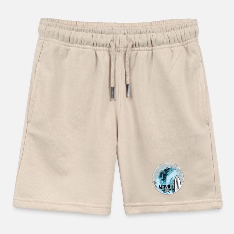 Vague de mer avec design de planche de surf Short de jogging enfant bio Stanley/Stella