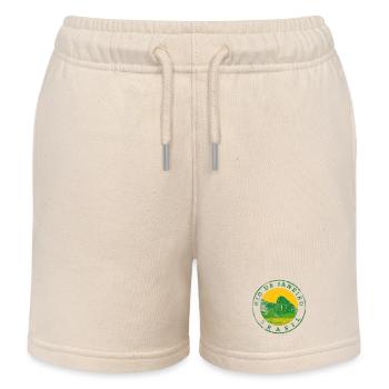 Rio de Janeiro Emblem: Beach & Mountains - Kids Organic Sweat Shorts by Stanley/Stella - soft Ecru - Front