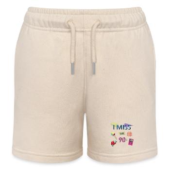 Nostalgic 90s theme - Kids Organic Sweat Shorts by Stanley/Stella - soft Ecru - Front