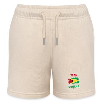 Team Guyana Flaggen Design - Kinder Organic Joggingshorts Mini Bolter von Stanley/Stella - Natur - Vorne