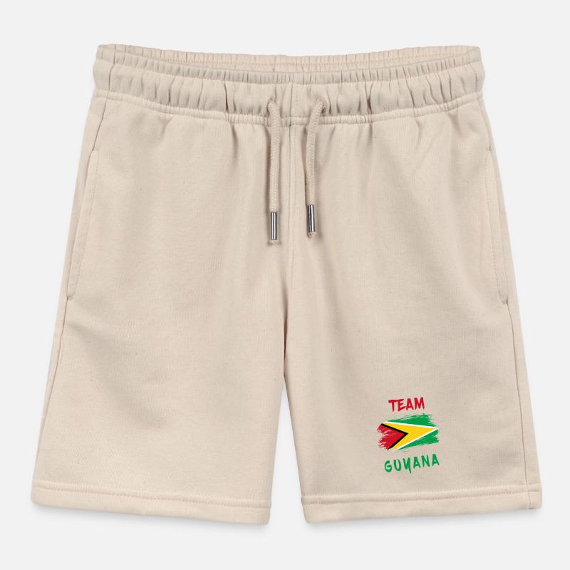 Team Guyana flags design Kids Organic Sweat Shorts by Stanley/Stella