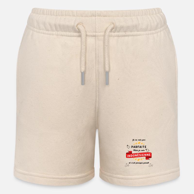 Je ne suis pas parfaite mais je suis indonésienne - Short de jogging enfant bio Stanley/Stella - écru doux