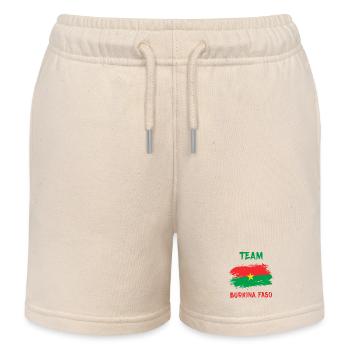 Team Burkina Faso flag design - Kids Organic Sweat Shorts by Stanley/Stella - soft Ecru - Front