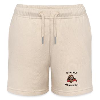 Sloth Mammal Humorous Zoo Lazy Statement - Kids Organic Sweat Shorts by Stanley/Stella - soft Ecru - Front