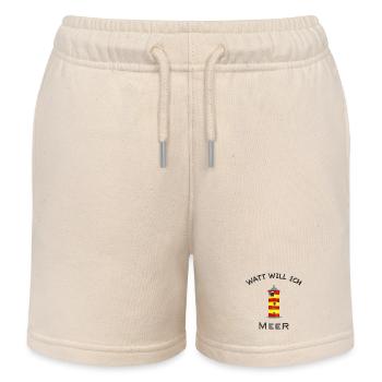 Pilsum, Watt will ich Meer, Nordsee, Urlaub - Kinder Organic Joggingshorts Mini Bolter von Stanley/Stella - Natur - Vorne