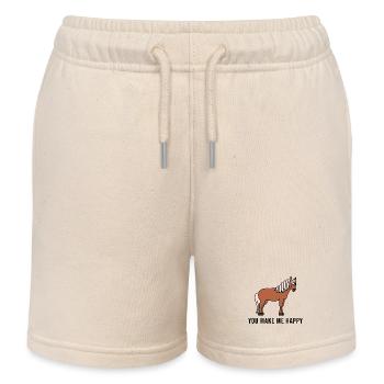 Pferde Pferdeliebe Statement Islandpferde - Kinder Organic Joggingshorts Mini Bolter von Stanley/Stella - Natur - Vorne
