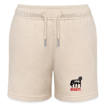 Pferde Pferdenarr Fohlen Islandpferde Spruch - Kinder Organic Joggingshorts Mini Bolter von Stanley/Stella - Natur - Vorne
