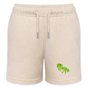 Pferde Galopp Islandpferde Araber Trab Pferdeliebe - Kinder Organic Joggingshorts Mini Bolter von Stanley/Stella - Natur - Vorne