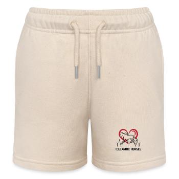 Icelandic Horses Heart Horses Love Statement Horse Fan - Kids Organic Sweat Shorts by Stanley/Stella - soft Ecru - Front