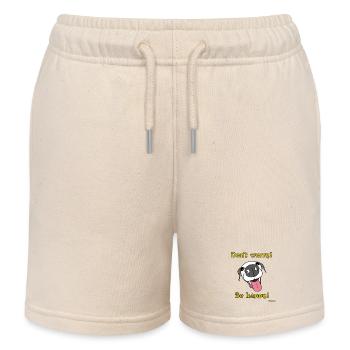 Machen Sie sich keine Sorgen. Sei glücklich! Ein ilalischer Windhundhund - Kinder Organic Joggingshorts Mini Bolter von Stanley/Stella - Natur - Vorne