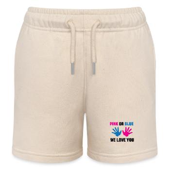 Parents Family Statement Pregnant Pregnancy - Kids Organic Sweat Shorts by Stanley/Stella - soft Ecru - Front