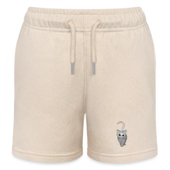Heart Cat Gray Tone - Kids Organic Sweat Shorts by Stanley/Stella - soft Ecru - Front