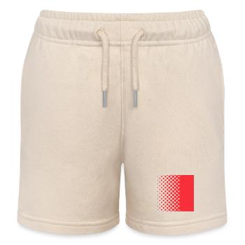 Halftone Gradient Rotes Panel - Kinder Organic Joggingshorts Mini Bolter von Stanley/Stella - Natur - Vorne